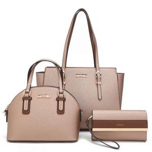 Leah Shoulder Bag 3-Piece Set NK12310 Gold